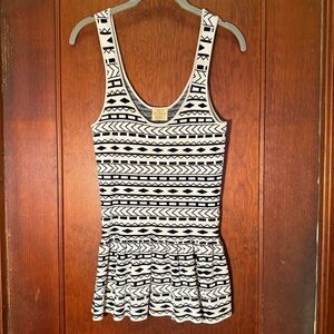 Torn by Ronny Kobo Black and White Patterned Tank Top